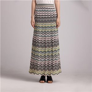 Wanita Jacquard Elastic Waist A-line Long Skirt